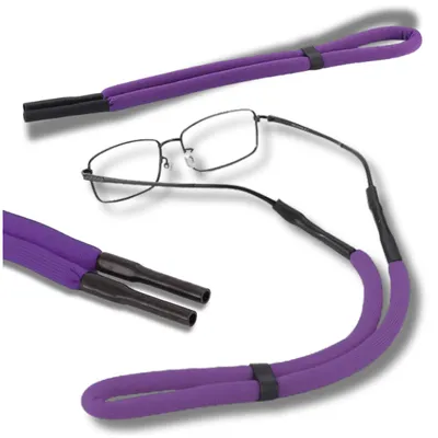 Produktbild von Schwimmfähiges Silikon-Brillenband Verstellbare Brillenkette für Sport & Freizeit Brillenkordel mit hoher Schweißabsorption Wasserfest - Violet