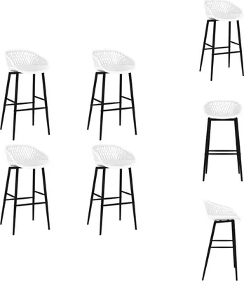Image de vidaXL Tabouret de bar 4 pcs. Blanc - Tabouret de bar