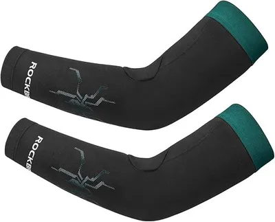 Produktbild von ROCKBROS Armwärmer Beinwärmer Winter Thermo Rutschfest Für Radfahren Laufen Herren Damen Schwarz Grün S-M