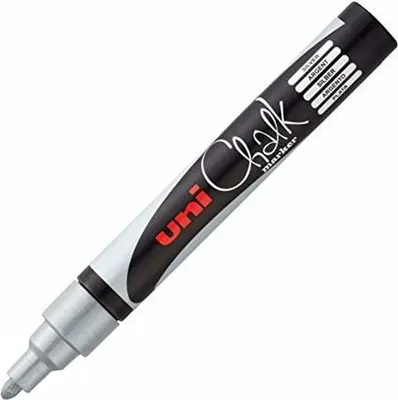Image de Marqueurs craie liquide Uni-Ball PWE-5M argent (6 pièces)