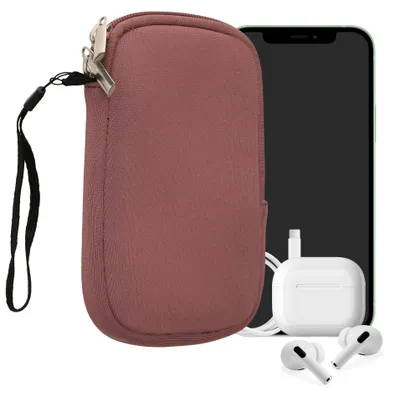 Produktbild von kwmobile Neopren Handytasche für Smartphones L - 6,5" - Handy Tasche mit Reißverschluss - Handyhülle universal Dark Rose
