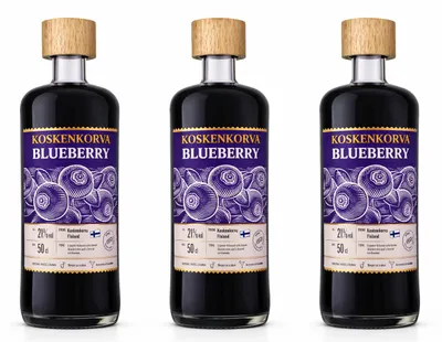 Produktbild von Koskenkorva Blueberry Likör 3x 0,5L – Finnischer Likör mit Waldheidelbeeren & Kardamom, 21% Vol.- [Enthält Sulfite]