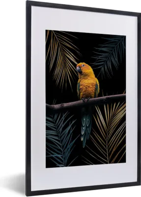 Produktbild von MuchoWow® MuchoWow® Gerahmtes Poster Farben - Vogel - Papagei 40x60 cm - Poster mit zchwarzem Bilderrahmen - Poster in Rahmen