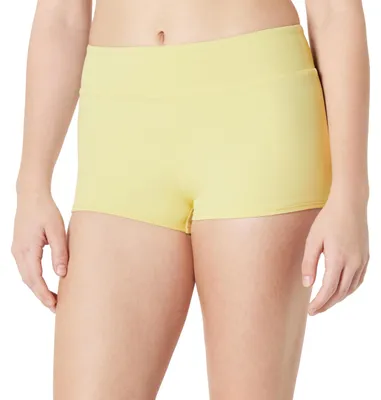 Produktbild von A. Essentials Damen Kurze Bade-Bikinihose mit Hohem Bund , Hellgelb, 36