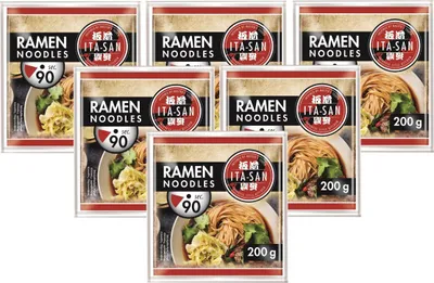 Produktbild von 6er-Pack ITA-SAN Ramen Noodles (6x 200g) | Vorgekochte RAMEN Nudeln nach japanischer Art