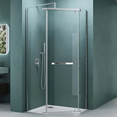 Produktbild von Fünfeck-Duschkabine 90x90 fünfeckig Dusche | Eckdusche Duschabtrennung, 8mm ESG-Sicherheitsglas, Duschwannd Ravenna08K