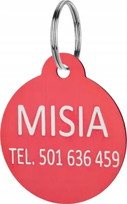 Produktbild von Schlüsselanhänger Adressanhänger für Hunde und Katzen, ID-Tag für Hunde und Katzen, rot