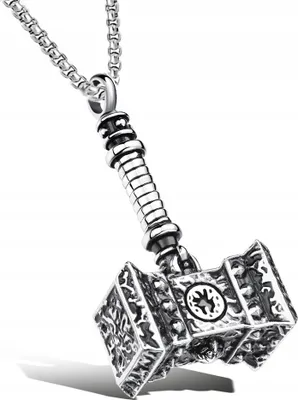 Produktbild von Thors Hammer Halskette Valknut Nordisch Wikinger 306