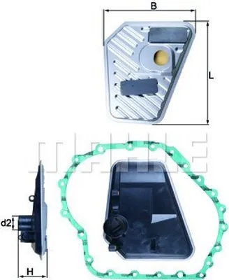 Produktbild von MAHLE HX 168D Hydraulikfiltersatz AT Automatikgetriebe für AUDI A4 Avant (8E5, B6)
