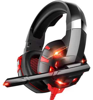 Productafbeelding van Strex Gaming Headset met Microfoon Rood - PC + PS4 + PS5 + Xbox One + Xbox Series