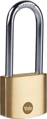 Produktbild von Yale Vorhängeschloss mit Schlüssel, 50/66, Langer Bügel, Messing, 3 Schlüssel