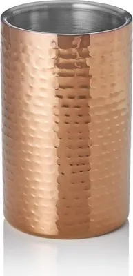 Zdjęcie produktu dla Chłodziarka do butelek, Ø 12 cm, wysokość 19 cm, młotkowana, złoto tytanowe, powłoka PVD