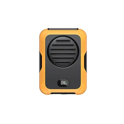 Produktbild von (Orange) Tragbarer Taillenventilator mit Display, hängender Taillenventilator für Arbeiten im Freien, auf dem Bauernhof, beim Wandern