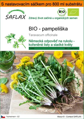 Obrázek produktu pro SAFLAX Garden in the bag - BIO - pampeliška - Taraxacum officinale - 400 Semena - S pěstebním substrátem v praktickém samovztyčovacím sáčku