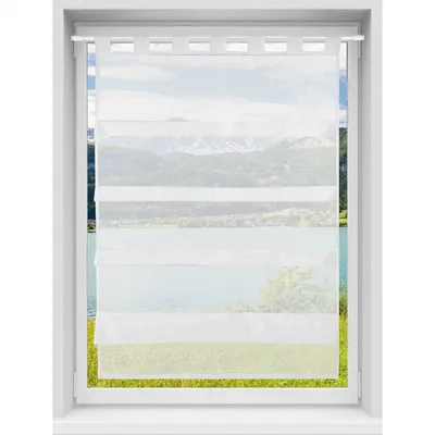 Produktbild von Gardine Raffoptik mit Schlaufe, Größe: 80x110cm, Farbe: Weiß