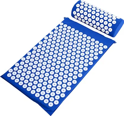 Immagine prodotto di Cuscino per digitopressione per alleviare il dolore alla testa e al collo Set per digitopressione Tappetino per digitopressione per un rilassamento benefico  - Blu