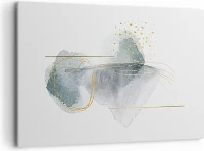Produktbild von Bild auf Leinwand - Leinwandbild - Einteilig - Aquarell Flecken Gold - 100x70cm - Wand Bild - Wanddeko - Wandbilder - Leinwanddruck - Bilder - Wanddekoration - Leinwand bilder - AA100x70-4830