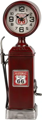 Produktbild von formano Metall Standuhr Tankstelle Retro Tischuhr 40 cm im Route 66 Design Quarz