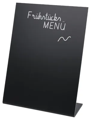 Image de HMF 4643 Présentoir de table Tableau à craies, DIN A5 vertical, support en L, noir