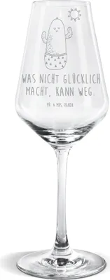 Produktbild von Mr. & Mrs. Panda wein glas Kaktus Sonne - Transparent - Geschenk, Weinglas, glücklich, Für Weißwein, Weißweinkelch, Freundin, Sonnenschein, Trennung, Geschenkidee
