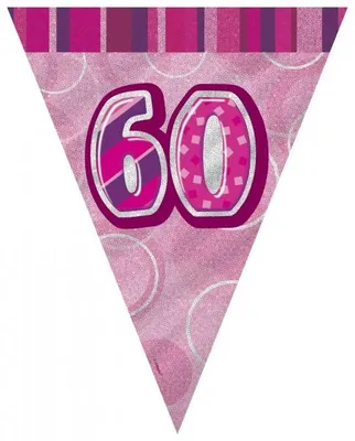 Produktbild von 60. Geburtstag | Wimpelkette pink