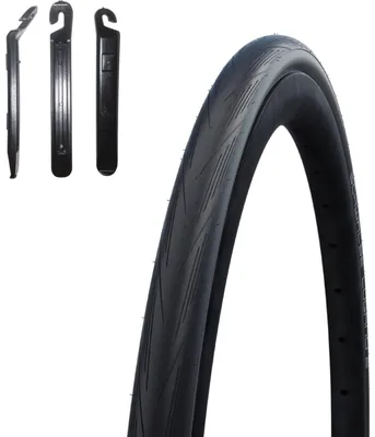 Immagine prodotto di 1 x Schwalbe LUGANO Endurance 28" Copertone per bici da corsa 700 x 25C (25-622) incl. 3 leve per copertoni