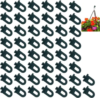 Imagen del producto de Clips para invernaderos, color verde, de plástico, 50 unidades, 3 x 2 cm, para sujetar plantas