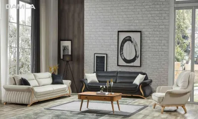Produktbild von Design Sofagarnitur Polster Sofa Sessel Set Garnitur 3+3+1 3 tlg. Set Gruppe Neu