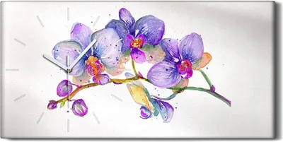 Produktbild von Dekor Leinwand Uhr Wandbilder Geräuschlos 60x30 Gemälde Blumen Zweig Kunst - weiße Hände