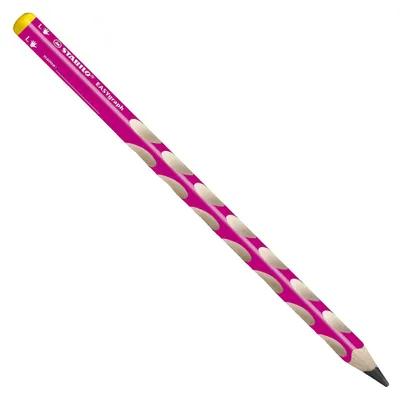 Image de Crayon triangulaire ergonomique pour gauchers - STABILO EASYgraph en rose - Crayon simple - dureté HB