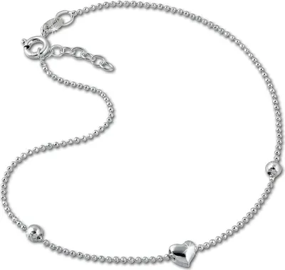 Produktbild von SilberDream Damen-Fußkette 25cm 925 Silber allergenfrei silber Herzchen SDF2045