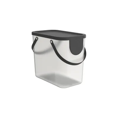 Obrázek produktu pro ROTHO Úložný koš Albula 25l 40x23,5x34cm průhledné víko antracitový