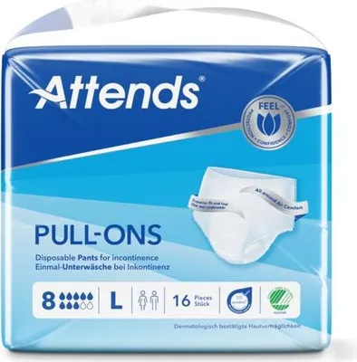 Image de ATTENDS Pull-Ons 8 Large - 4 paquets de 16 protections
