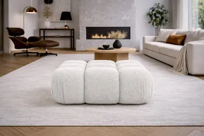 Productafbeelding van Kaiser Möbel: Modulaire kruk, bekleding: Bouclé-stof Abriamo, kleur: ecru, model: Selia
