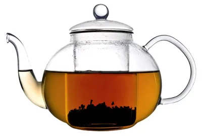 Glas-Teekanne 1,5 L mit Filter, Borosilikatglas, spülmaschinengeeignet