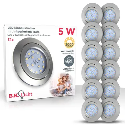 Obrázok produktu pre B.K.Licht LED vstavané reflektory ultraploché otočné vstavané svetlo sada 12 ks