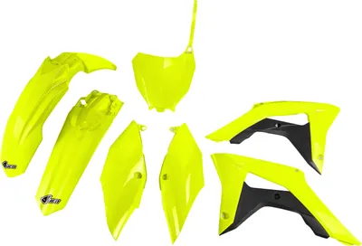Image de Kit de carénage UFO PLAST, 7 pièces, en plastique, pour Honda CRF R RX 250 / 450 cm³, années 2017 à 2021, couleur : jaune fluo