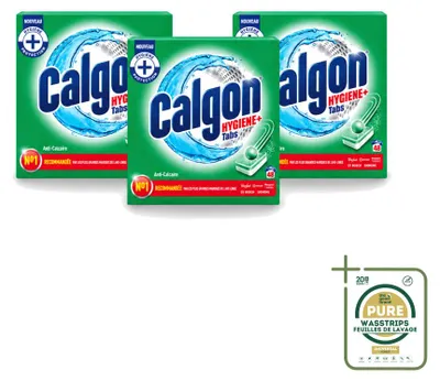 Obrázek produktu pro 3 tablety čisticího prostředku Calgon pro pračky – ochrana proti usazování vodního kamene – balení
