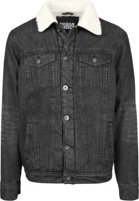 Produktbild von Urban Classics - SHERPA Denim Jacke black washed - L
