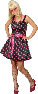 Produktbild von O9413-40 schwarz-pink Damen Boogie Woogie Ballonkleid Gr.40