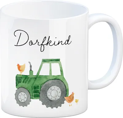Produktbild von Dorfkind grüner Traktor Kaffeebecher