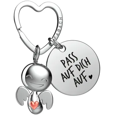 Produktbild von FABACH Schutzengel Schlüsselanhänger mit Herz und Gravur - Engel Glücksbringer mit Botschaft - Ich liebe dich Geschenk für Partner oder Freundin