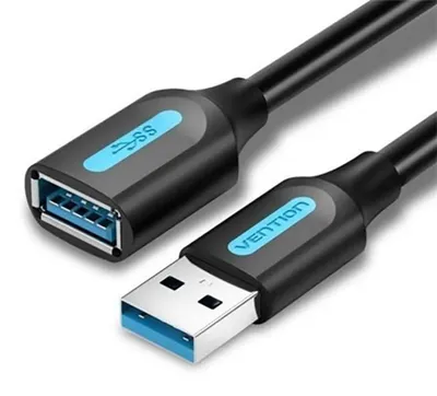 Produktbild von Vention CBHBG, 1,5 m, USB A, USB A, USB 3.2 Gen 1 (3.1 Gen 1), 5 Gbit/s, Schwarz
