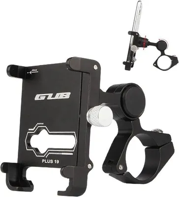 Productafbeelding van Verstelbare Smartphonehouder voor Fiets en Motor - 360° Rotatable Aluminium - Universele Handlebar voor Telefoons 3.5"-7.2"