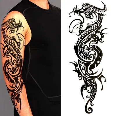 Produktbild von Temporäres Tattoo Tribal Drache Tätowierung Design