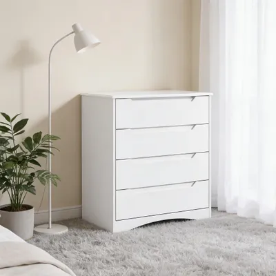 Produktbild von Bealife AP22 Kommode, moderne Kommode mit 4 Schubladen 71x41x82 cm ,Wohn-Schlafzimmer-Kommode,Sideboard Schrank, Weiß