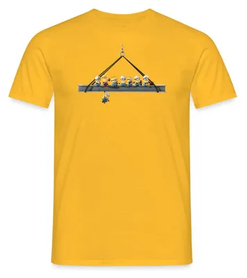 Produktbild von Spreadshirt Minions Mittagspause Auf Wolkenkratzer Despicable Me Männer T-Shirt, XL, Gelb