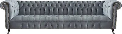 Immagine prodotto di Divano Chesterfield a quattro posti grigio, divano per il salotto