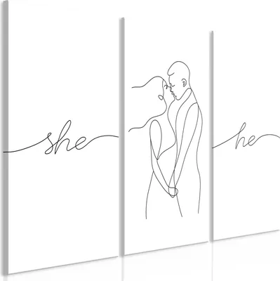 Produktbild von Italienischer Leinwand Leinwandbild - Love Triptych (3 Parts) 60x40 cm Menschen h-A-10032-b-a