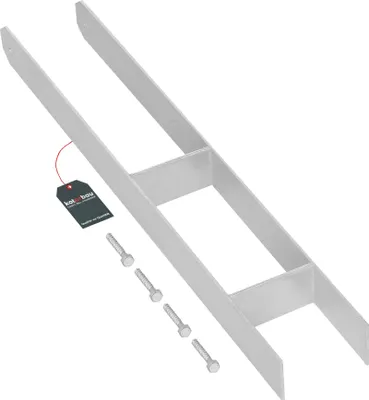 Produktbild von KOTARBAU® H-Pfostenträger Feuerverzinkt für Beton Breite 91 mm Gesamthöhe 600 mm Materialstärke 5 mm für 90 mm Pfosten H-anker Pfostenanker zum Einbetonieren Pfostenträger Pfostenschuhe mit Schraube T